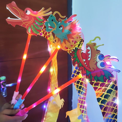 舞龙彩带耍龙儿童道具手舞广场舞健身龙甩舞龙灯空竹龙狮头舞狮 - 图1