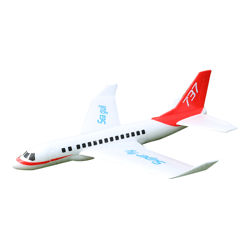 网红户外玩具泡沫飞机手抛儿童模型滑翔机航模拼装客机回旋发光