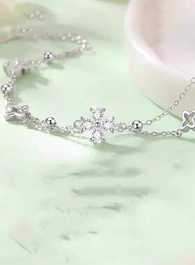 925镀银四叶草手链女款2025新款精致手饰学生生日礼物幸运之星