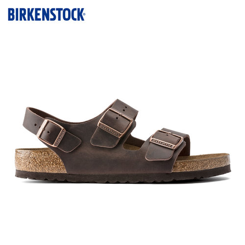 BIRKENSTOCK勃肯德国进口男女款牛皮革涂油软木Milano系踝凉鞋 - 图0