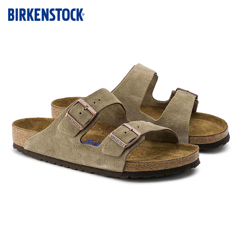 BIRKENSTOCK勃肯软木拖鞋男女同款绒面软底拖鞋Arizona系列 - 图1