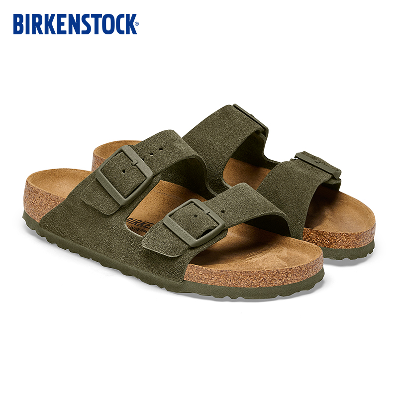 BIRKENSTOCK勃肯软木拖鞋时尚新品男女同款双扣拖鞋Arizona系列 - 图1