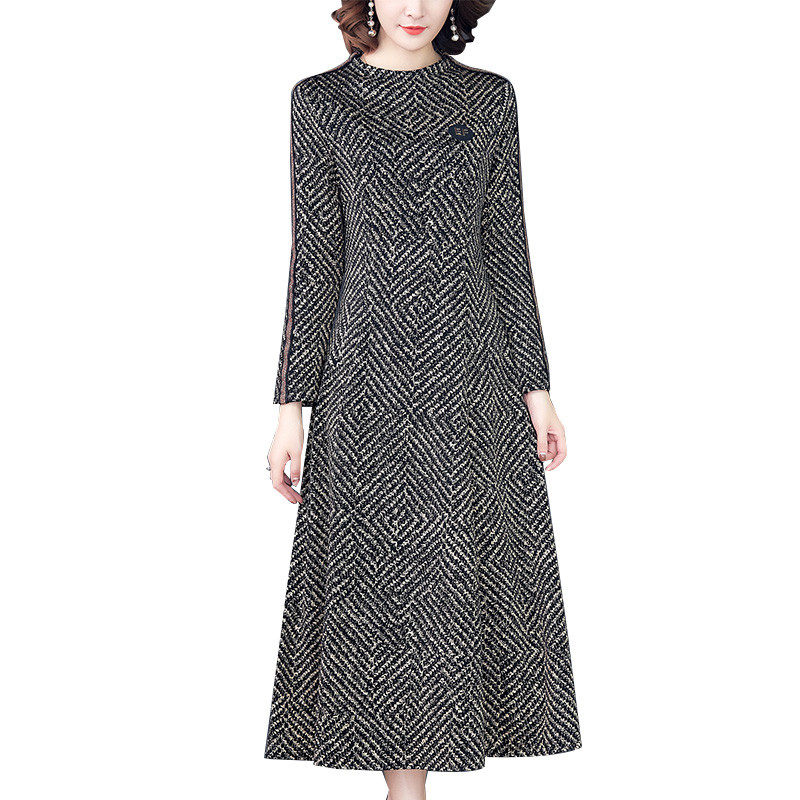 贵夫人2020春秋新款胖mm高端连衣裙 赛娅奴大码女装