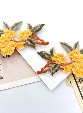 侠古与梦古风刺绣桂花发夹