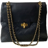 Вместительная и большая черная цепь на одно плечо, брендовая сумка через плечо, на цепочке, из натуральной кожи