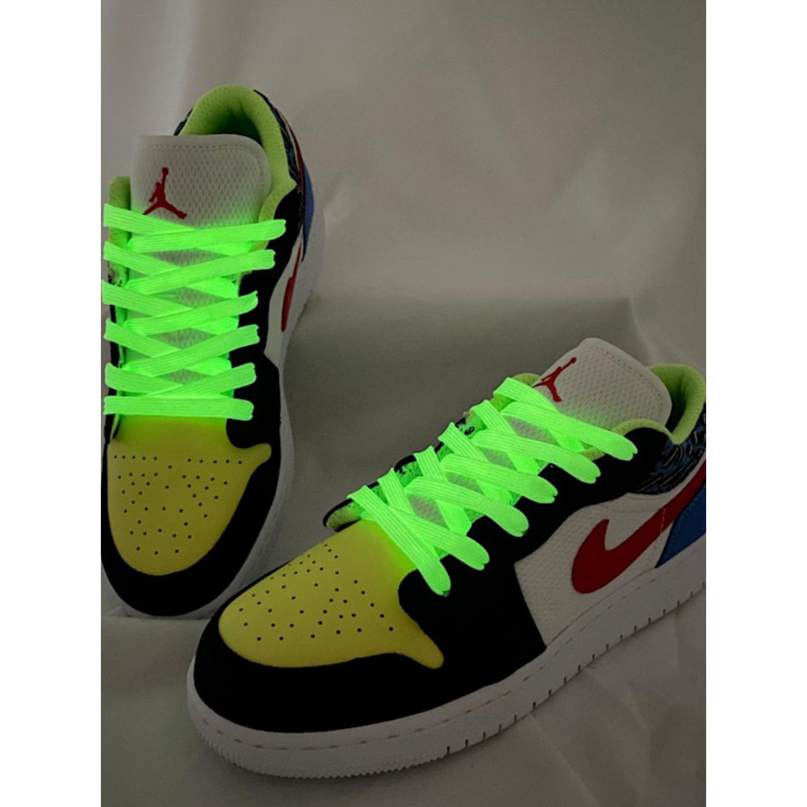 适配AJ1AF1空军一号电玩像素夜光荧光CMFY鞋带绳男 - 图1