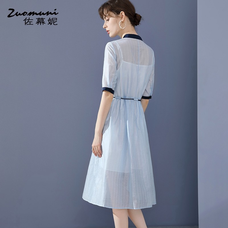 佐幕妮收腰衬衫连衣裙女2020 a字裙 佐幕妮连衣裙