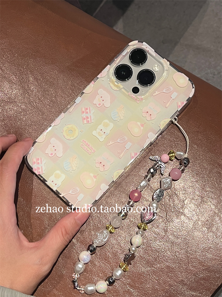 zehao studio可爱ins少女心奶萌兔子手机壳适用iphone15promax全包苹果14/13新款14ProMax软壳12防摔11保护套-图0