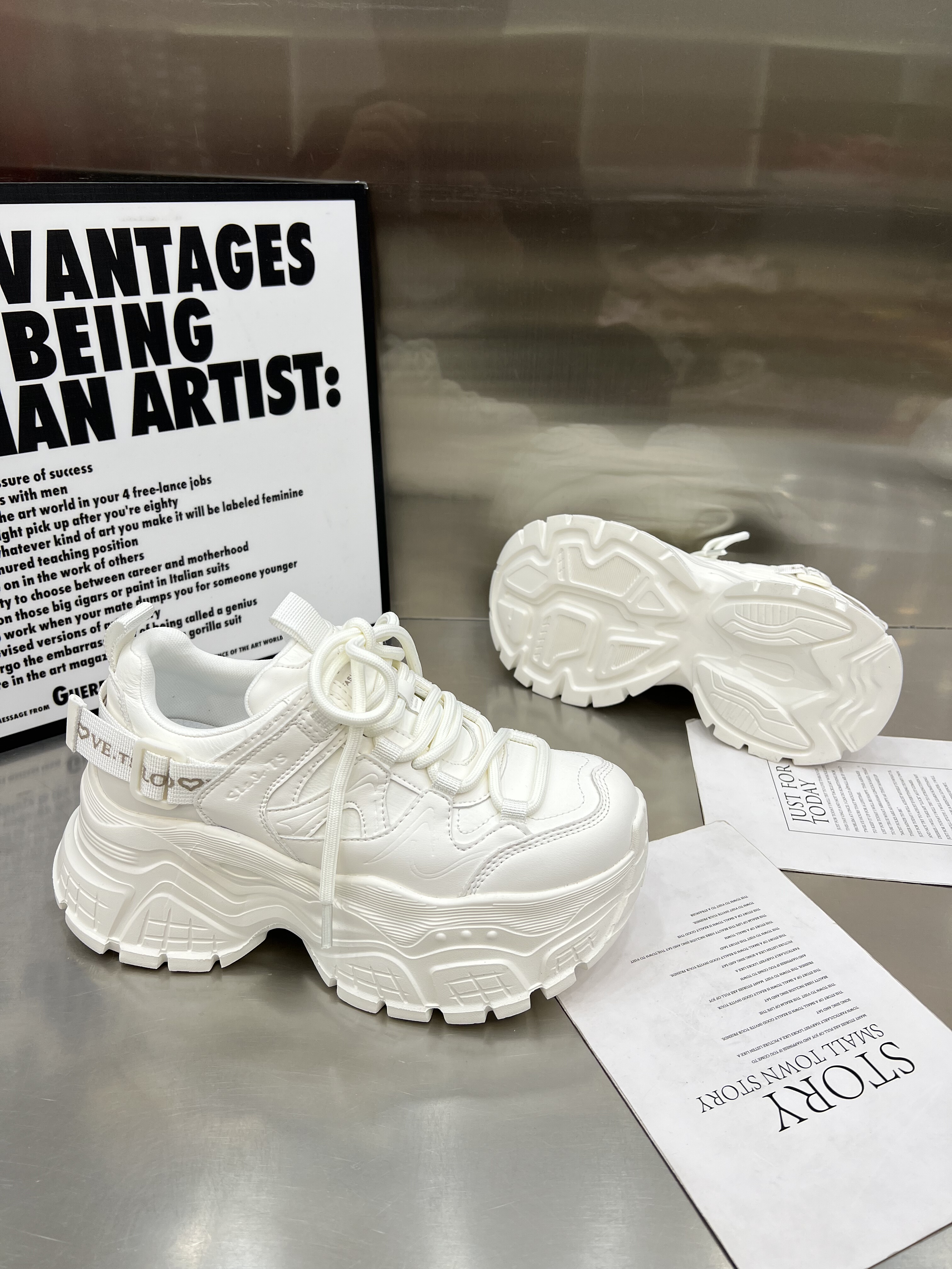 欧洲站真皮厚底老爹鞋女鞋2026春季新款小个子增高舒适休闲运动鞋,淘宝优惠券,粉丝福利购,淘宝优惠卷