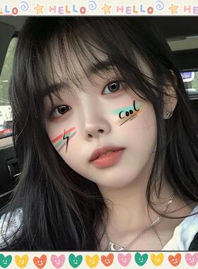 正品街舞脸贴舞台妆彩绘脸贴儿童化妆亮片闪粉女孩表演男孩架子鼓