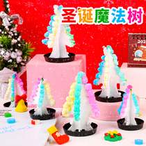 Christmas magic tree paper flowering to bloom a snowflakes watering Seven colorful magic to crystallize Christmas childrens gifts
