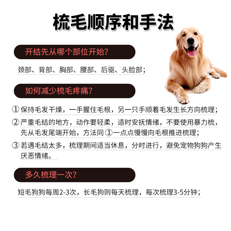 狗狗梳子厚毛梳宠物梳毛刷双排梳大型犬狗毛梳金毛用萨摩梳子针梳 - 图2