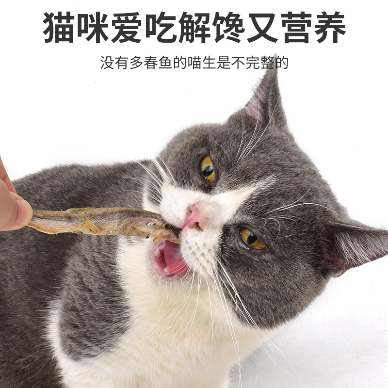 冻干多春鱼猫咪零食小鱼干营养增肥桶猫粮成猫幼猫粮主粮500g/桶 - 图2