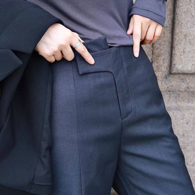 High waisted irregular European style trousers suit shorts