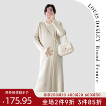French LOUIS OAKLEY French-style Pregnancy dress for autumn and winter style Thickened Loose with big code foreign air needle weaters