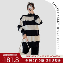 France LOUIS OAKLEY LAW Gestational Maternity Dress Autumn Winter New Thickened Loose Sweater Knitted One-piece Dress