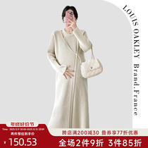 French LOUIS OAKLEY French-style Pregnancy dress for autumn and winter style Thickened Loose with big code foreign air needle weaters