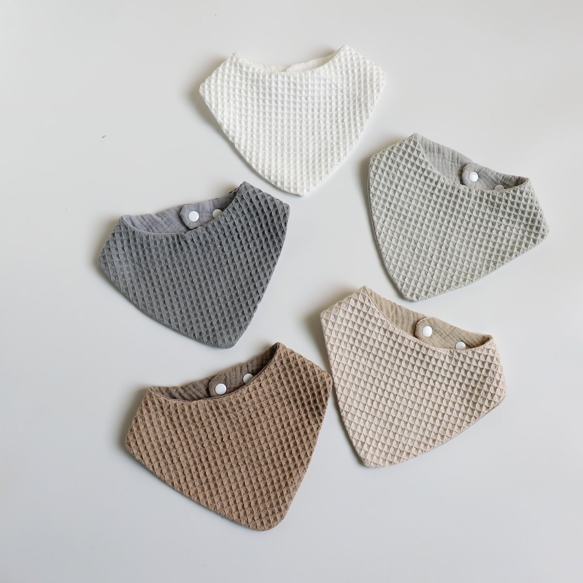 韩国宝宝三角巾纯棉华夫格莫兰迪色系婴儿口水巾防吐奶围兜假领子,淘宝优惠券,粉丝福利购,淘宝优惠卷