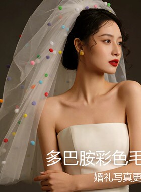 丹尼索新款头纱女高级感领证拍照