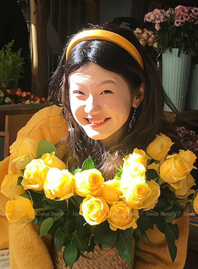 2025新款黄色发箍女日常外戴高颅顶发卡头饰pu皮质高级感气质头箍