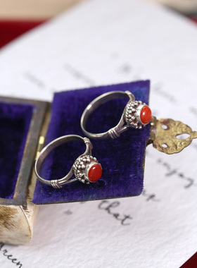 尼泊尔小众复古定制【女镶嵌戒指