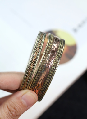 西藏纯铜八宝民族风复古饰品手环