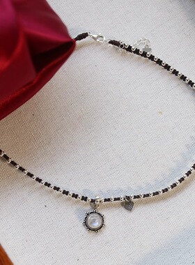 小众送女友月光石吊坠s925纯银