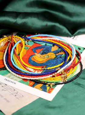 周雨彤米珠琉璃锁骨链子女项链