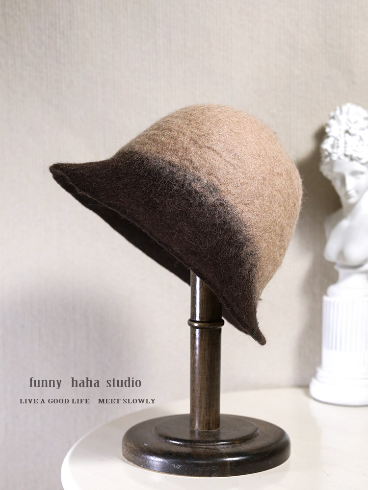 法式秋冬尼泊尔羊毛毡手工制作礼帽女法式复古盆帽优雅圆顶显脸小,淘宝优惠券,粉丝福利购,淘宝优惠卷