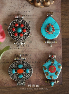 手工铜复古嘎乌盒子做旧吊坠