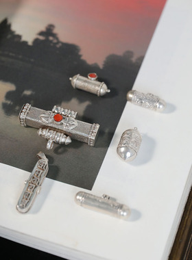 S925纯银吊坠女手作嘎乌盒