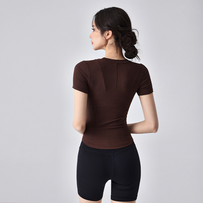 Yoga short-sleeved fitness clothes, tight slimming sports tops