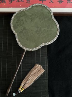 天然紫竹手柄团扇汉服拍摄道具扇