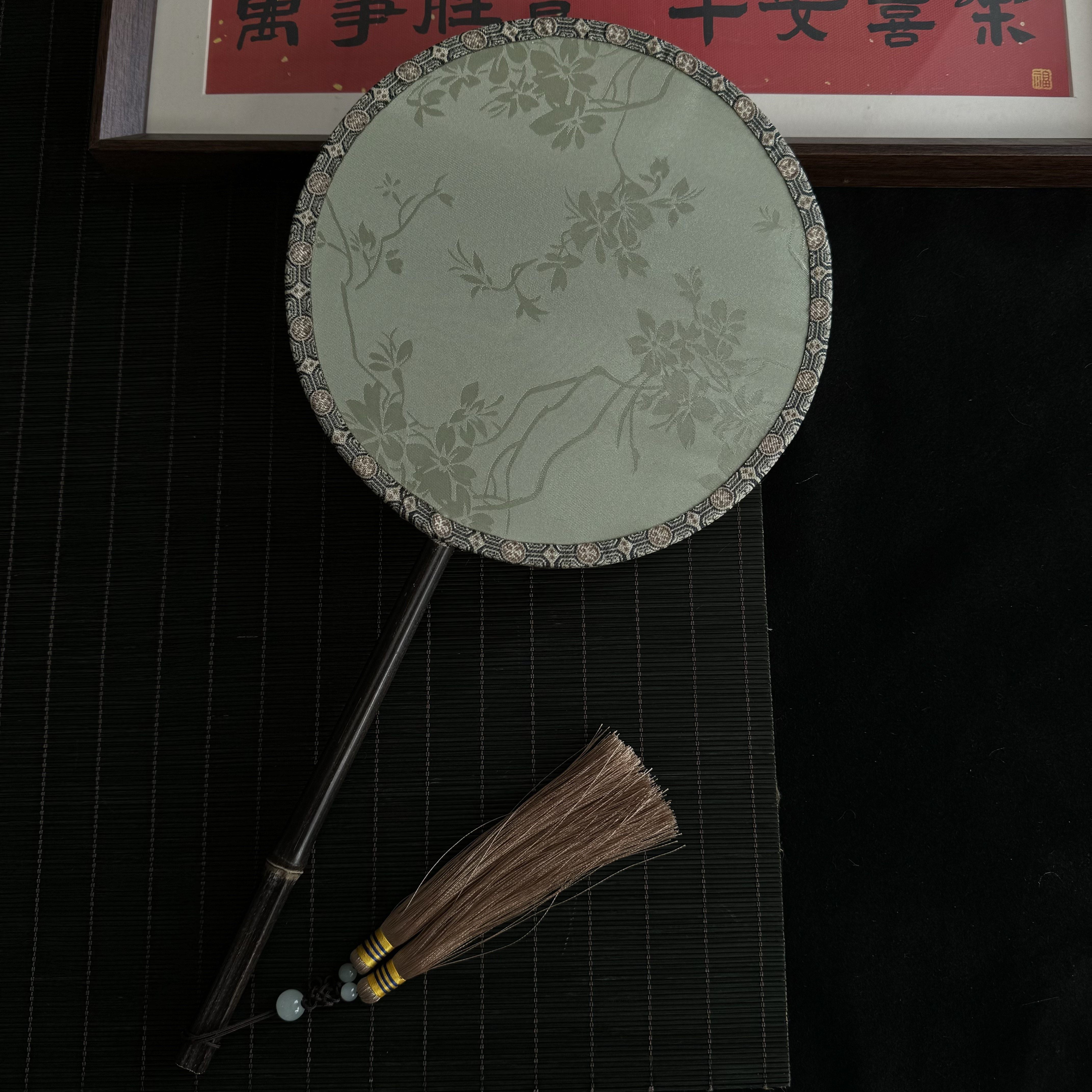 天然紫竹手柄团扇古风旗袍汉服扇子舞蹈扇夏天中国风古装拍摄道具,淘宝优惠券,粉丝福利购,淘宝优惠卷