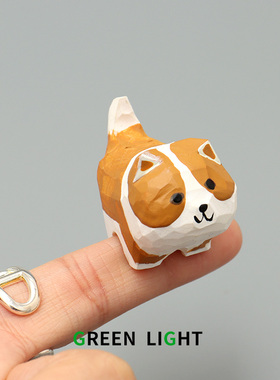 椴木祝福卡通桌面车载木雕手工