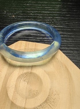 天然海蓝宝手镯全晶体级52.5圈口已出证书一物一图所见所得有视频