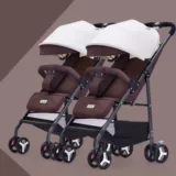 Портативная складная детская съёмная сверхлегкая прогулочная коляска для близнецов с сидением, можно сидеть и лежать