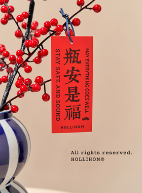 逅里Hollihom 福气顺遂 陶瓷花瓶插花新中式青花瓷摆件 乔迁礼物