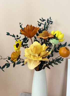 油画系列橙色系套装干花花束