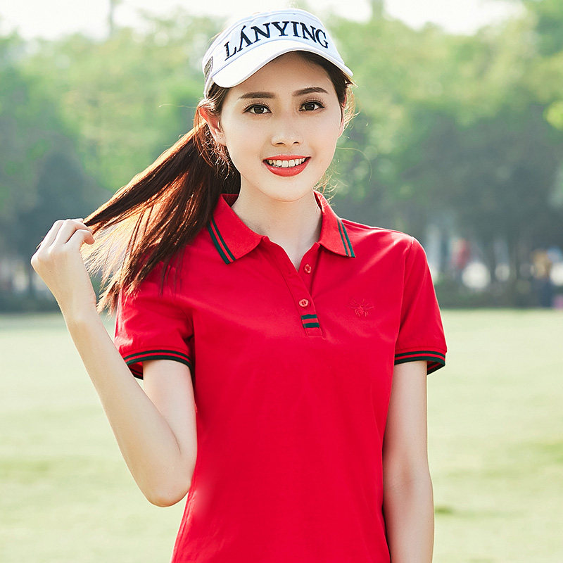 2020新款纯棉短袖纯色宽松polo衫 米腾T恤