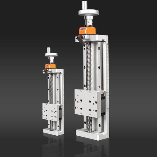 手动滑台直线模组T型滚珠丝杆手摇数显XYZ微调十字精密导轨S100 - 图3