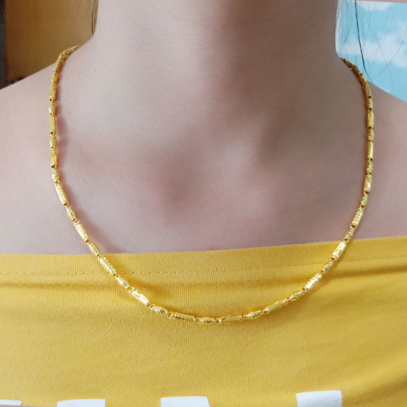 正品男女款9999足金粗纯金男士项链 千影珠宝颈饰