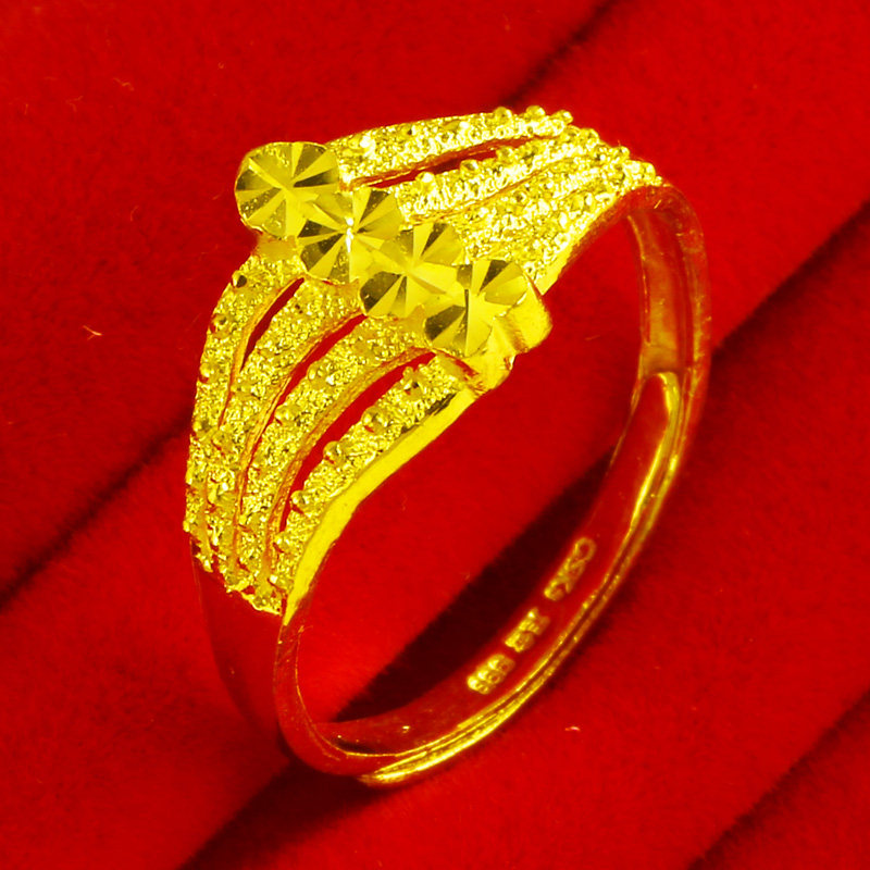 正品9999足金女士爱心形素金食指环 千影珠宝手饰