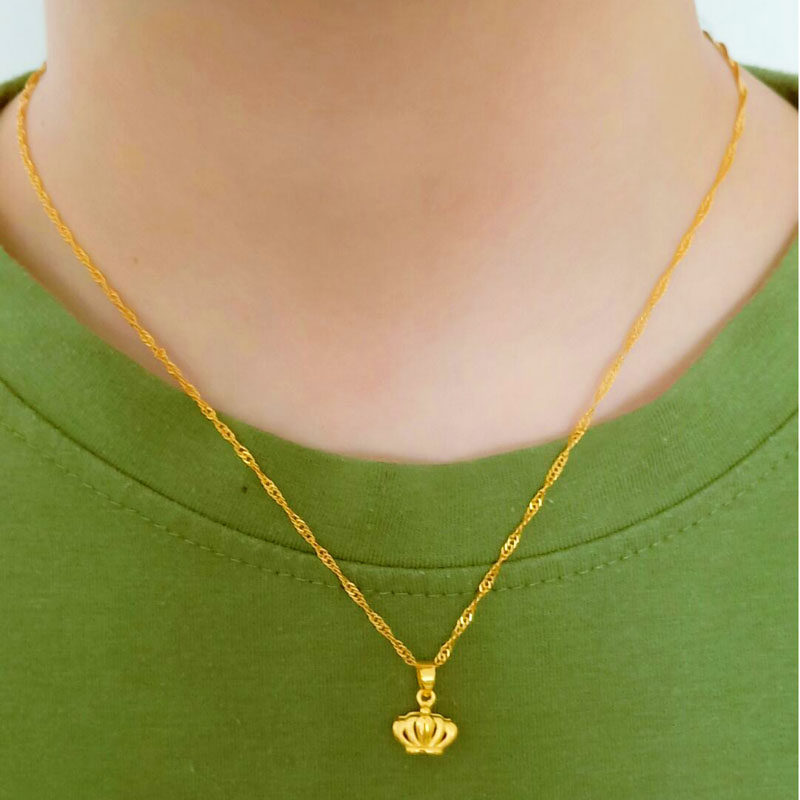 正品999足金皇冠女王帽子女款坠子 千影珠宝颈饰