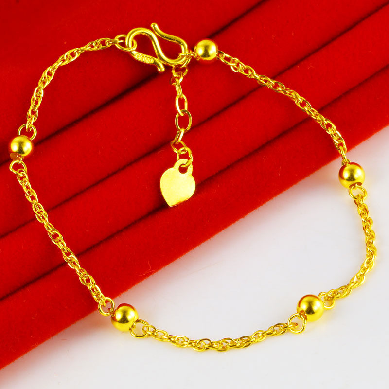 正品9999女款纯金手镯转运珠手链 千影珠宝手饰