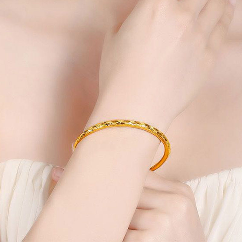 正品9999足金女士送女友手镯 千影珠宝手饰