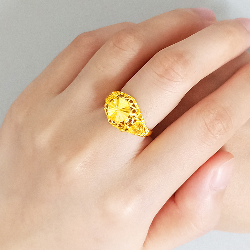 9999足金纯金戒子真金结婚女款戒指 千影珠宝手饰