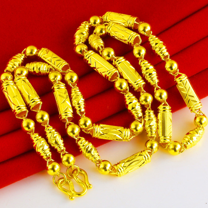 正品9999足金男士粗女款细纯金项链 千影珠宝颈饰