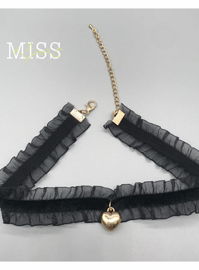miss复古荷叶边少女心脖子饰品