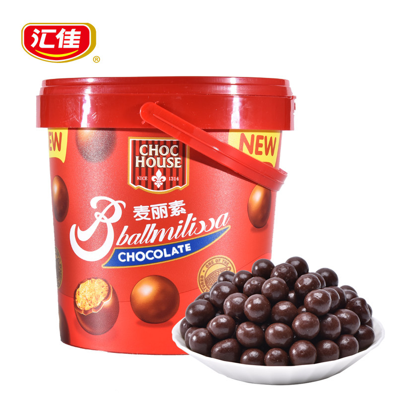 汇佳桶装夹心儿童怀旧独立巧克力豆 汇佳食品巧克力制品